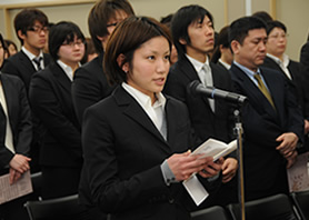 新入生代表　宮﨑さんの誓いの言葉