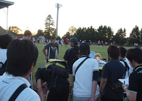 グランドにてアメフトキャンプ見学